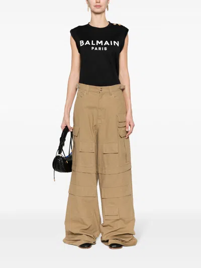 Shop Balmain Paris Print Tank Top
