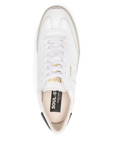 Golden Goose 'matchstar' White Low Top Sneakers With Logo Patch On The Tongue And Contrasting Heel With Logo