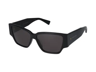Bottega Veneta Black Bold Triangle Stud Squared Sunglasses