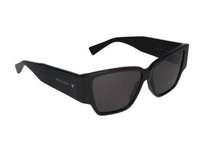 Bottega Veneta Black Bold Triangle Stud Squared Sunglasses
