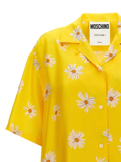 Moschino Floral Pattern Collared Neck Short Sleeves Shirt