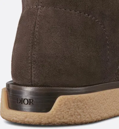 Dior Round Toe Suede Finish Stitch Detailing Boots