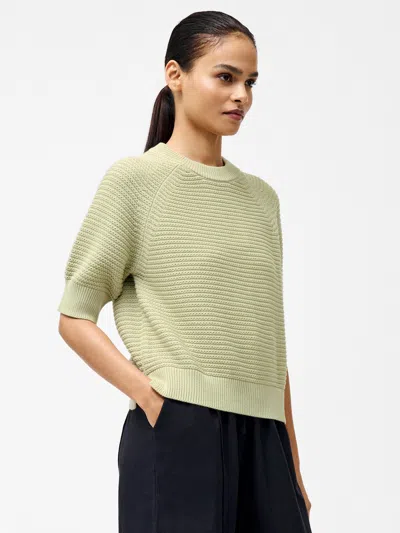 French Connection Lily Short Sleeve High Neck Top  Knitwear In Green
