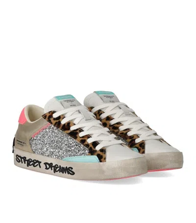 Crime London Distressed Platinum Wildlife Sneaker In Multi