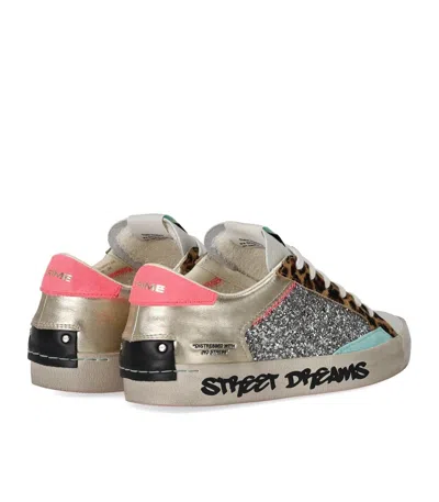 Crime London Distressed Platinum Wildlife Sneaker In Multi