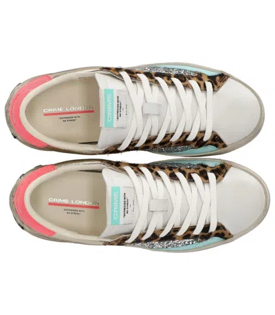 Crime London Distressed Platinum Wildlife Sneaker In Multi