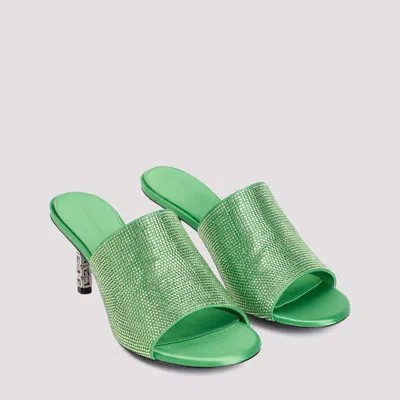 Givenchy G Cube Satin Flat Sandals With Strass