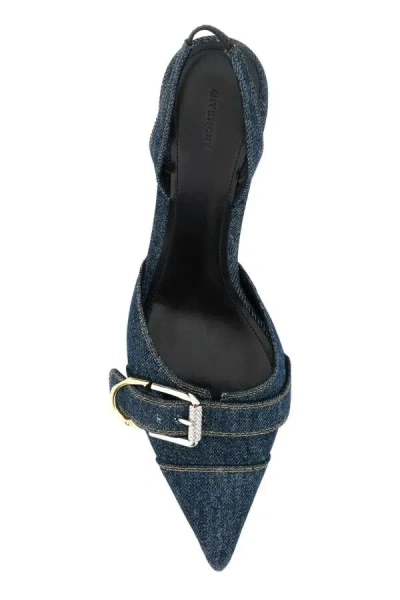 Givenchy Voyou Denim Buckle Slingback Pumps