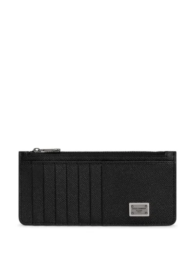 Dolce & Gabbana Calfskin Vertical Card Holder With Logo Tag