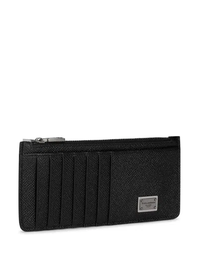 Dolce & Gabbana Calfskin Vertical Card Holder With Logo Tag