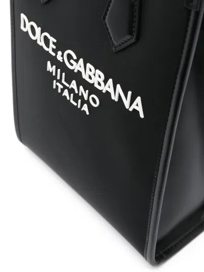 Dolce & Gabbana Leather Bag With Logo On The Front