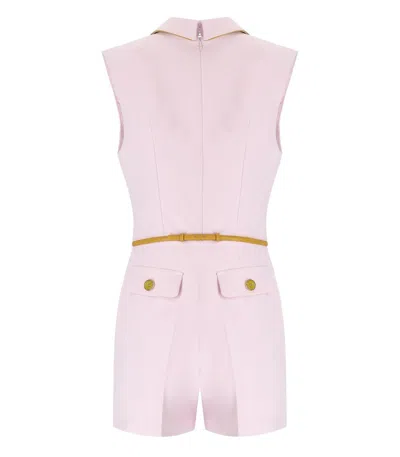 Elisabetta Franchi Jumpsuit With Shoulder Pads And Leather Belt