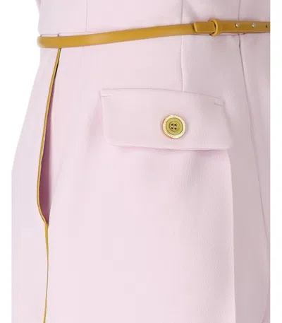 Elisabetta Franchi Jumpsuit With Shoulder Pads And Leather Belt