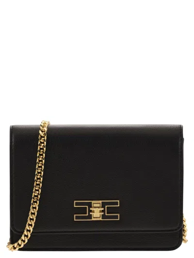 Elisabetta Franchi Small Shoulder Strap With Logo Plaque