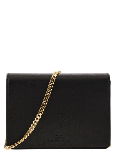 Elisabetta Franchi Small Shoulder Strap With Logo Plaque
