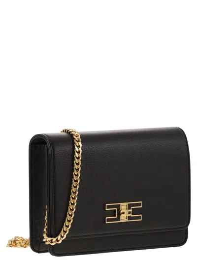 Elisabetta Franchi Small Shoulder Strap With Logo Plaque