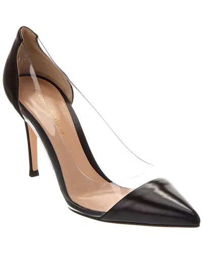 Gianvito Rossi Plexi 100 Pvc Pumps In Black Suede In Black