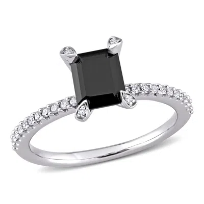 Mimi & Max 1 1/10ct Tw Black White Diamond Ring 10k White Gold In Black