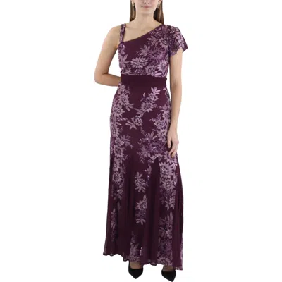 R & M Richards Womens Embroidered Polyester Evening Dress In Pink