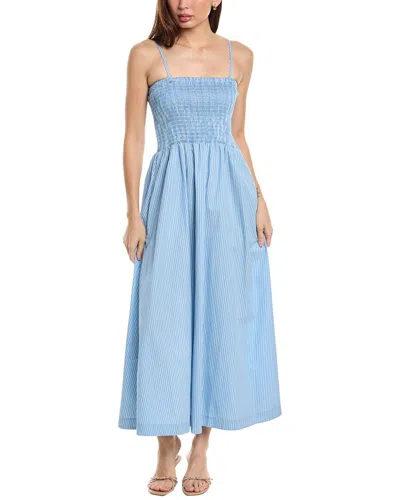 Atm Anthony Thomas Melillo Stripe Cotton Twill Midi Sundress In Blue