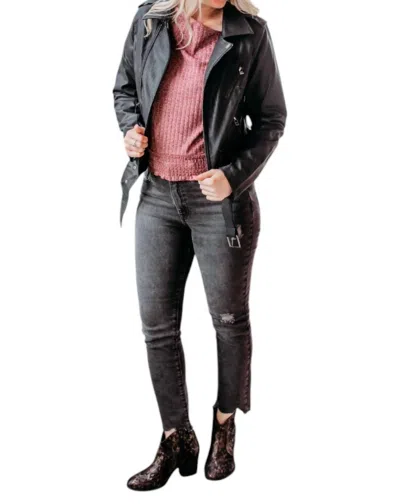 Gilli Pleather Moto Jacket In Black In Black