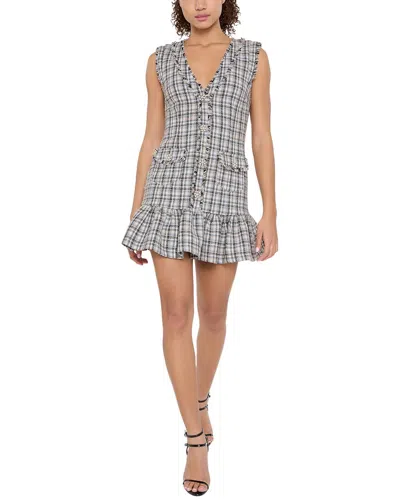 Likely Franco Plaid Fray Ruffle Hem Minidress In Grey