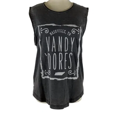 PRESSBOX WOMEN'S VANDERBILT UNIVERSITY RUFFY TANK IN BLACK 