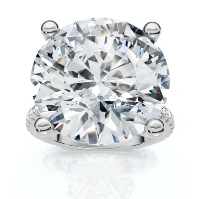 Pompeii3 Certified 4 1/3ct Round Diamond Engagement Ring With Accents 14k Gold Lab Grown In Multi