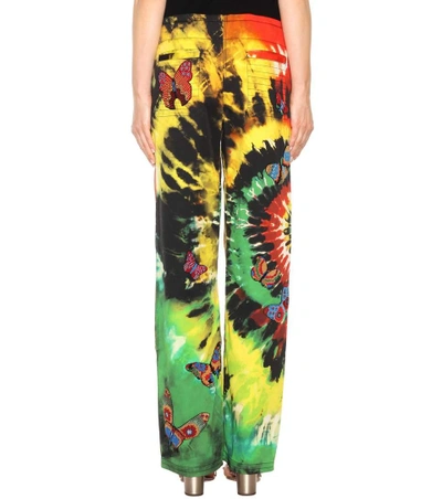 Shop Valentino Printed Cotton Trousers With Appliqué In Multicoloured
