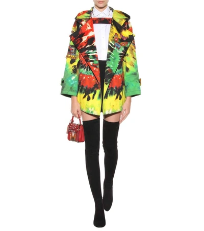 Shop Valentino Embroidered Printed Cotton Jacket In Multicoloured