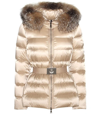 Moncler Tatie Down Jacket With Fox Fur In Neutrals | ModeSens