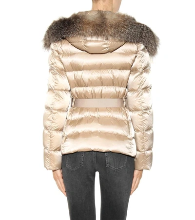 Shop Moncler Tatie Down Jacket With Fox Fur