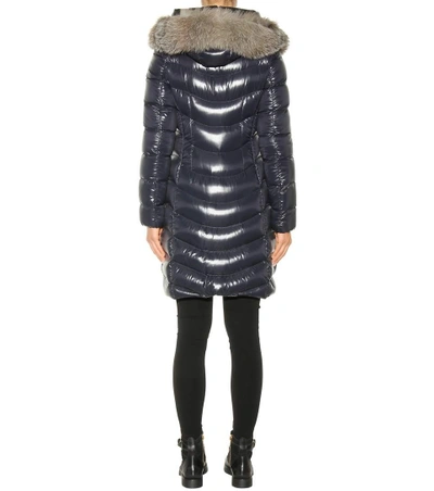 Shop Moncler Aphia Down Coat With Fox Fur