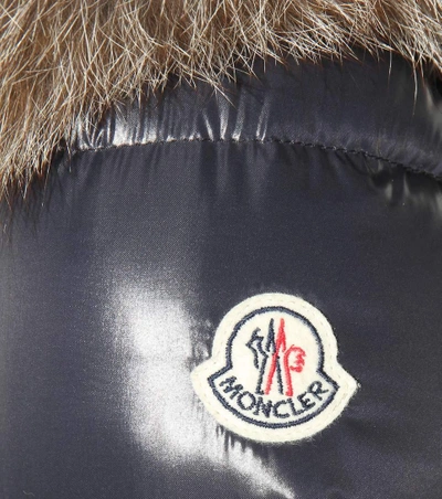 Shop Moncler Aphia Down Coat With Fox Fur