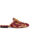 GUCCI PRINCETOWN HORSEBIT-DETAILED JACQUARD SLIPPERS
