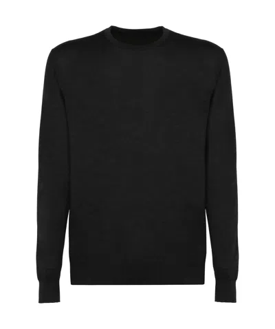 Kiton Long-sleeved Sweater In Black
