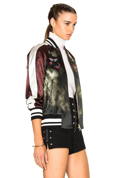 Shop Valentino Butterfly Bomber Jacket In Multi