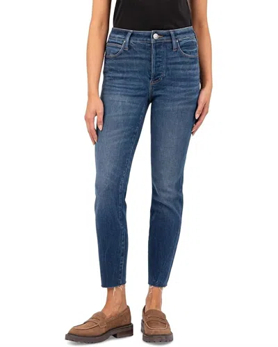 Kut From The Kloth Charlize High Waist Raw Hem Ankle Skinny Jeans In Multi