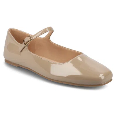 Journee Collection Carrie Mary Jane Flat In Beige