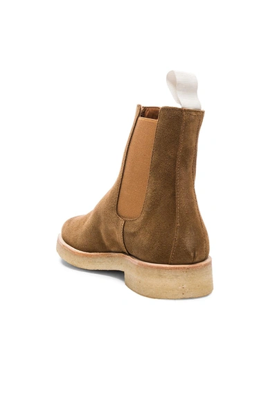Shop Common Projects Suede Chelsea Boots In Tobacco