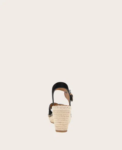 Gentle Souls - Caspian Nubuck Espadrille Wedge In Black Nubuck