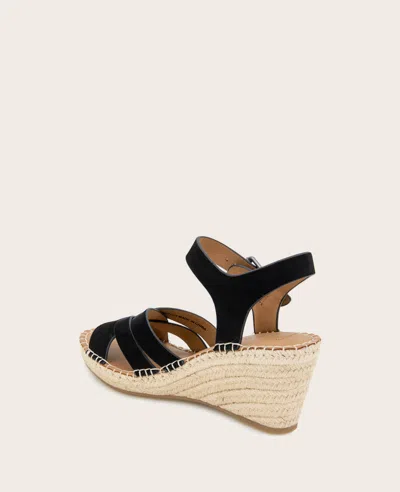 Gentle Souls - Caspian Nubuck Espadrille Wedge In Black Nubuck