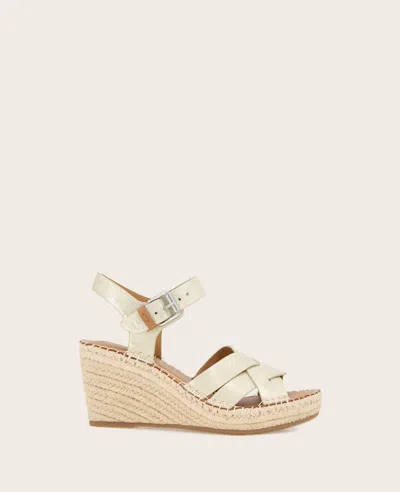 Gentle Souls - Caspian Leather Espadrille Wedge In Ice Leather