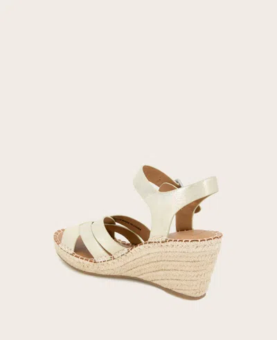 Gentle Souls - Caspian Leather Espadrille Wedge In Ice Leather