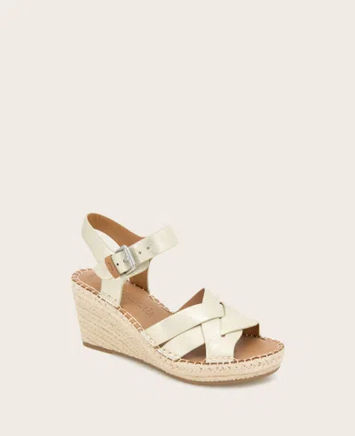 Gentle Souls - Caspian Leather Espadrille Wedge In Ice Leather