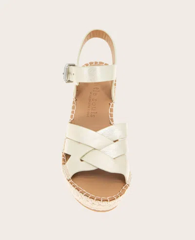 Gentle Souls - Caspian Leather Espadrille Wedge In Ice Leather