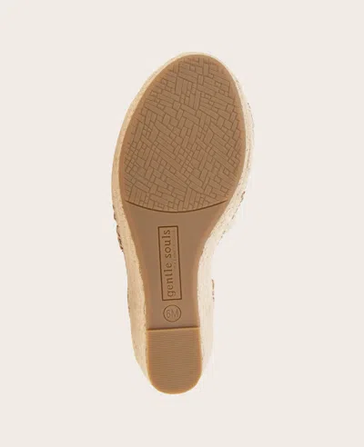 Gentle Souls - Caspian Leather Espadrille Wedge In Ice Leather