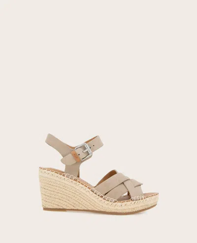 Gentle Souls - Caspian Nubuck Espadrille Wedge In Mushroom Nubuck