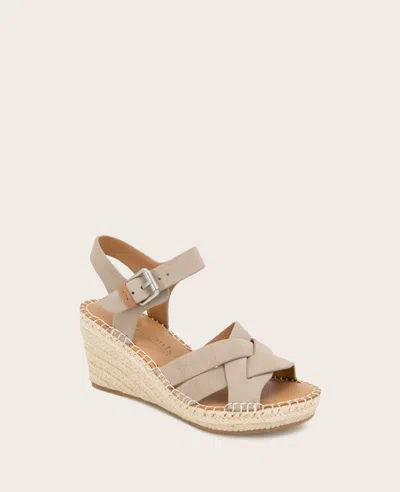 Gentle Souls - Caspian Nubuck Espadrille Wedge In Mushroom Nubuck