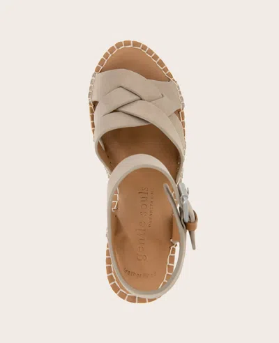 Gentle Souls - Caspian Nubuck Espadrille Wedge In Mushroom Nubuck